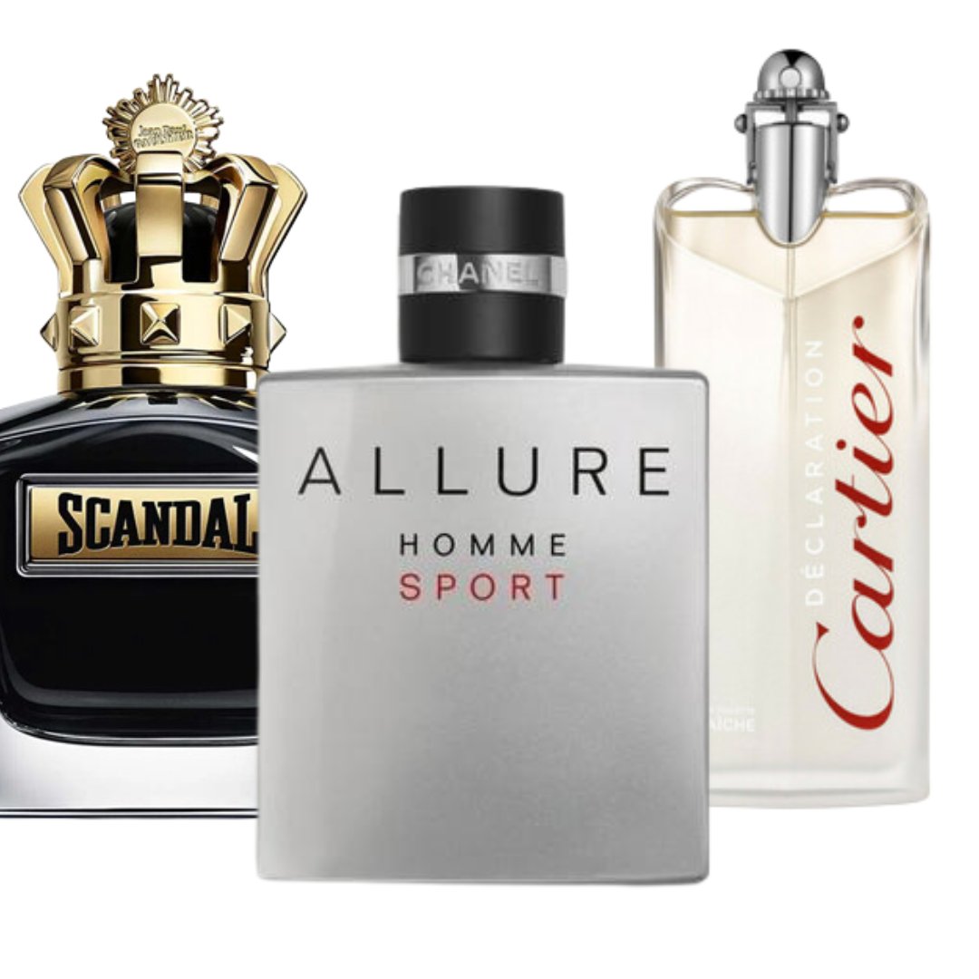 BLACK FRIDAY 3 perfumes: Allure Homme Sport, Jean Paul Gaultier Scandal, Cartier Declaration (Eau de Parfum)