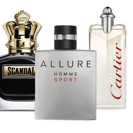BLACK FRIDAY 3 perfumes: Allure Homme Sport, Jean Paul Gaultier Scandal, Cartier Declaration (Eau de Parfum)