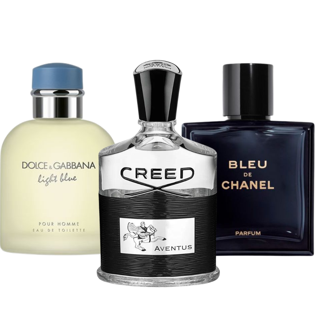BLACK FRIDAY 3 perfumes: Bleu de Chanel, Creed Aventus, Dolce & Gabbana Light Blue (Eau de Parfum)