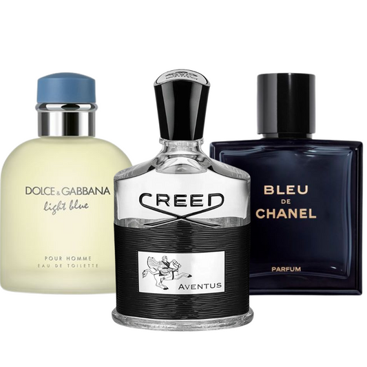 BLACK FRIDAY 3 perfumes: Bleu de Chanel, Creed Aventus, Dolce & Gabbana Light Blue (Eau de Parfum)
